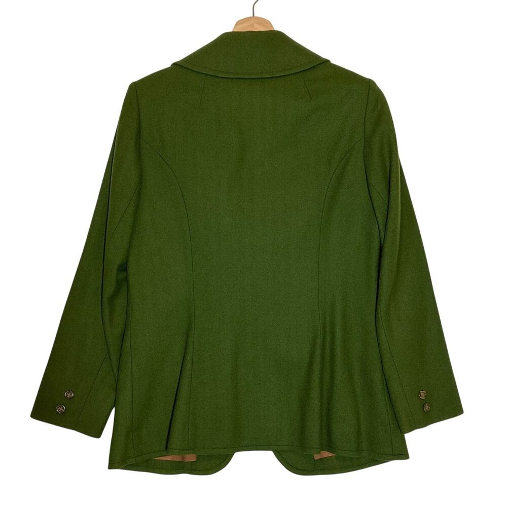 Vintage Pendleton Women’s 2-Button Virgin Wool Blazer Green Made in USA Sz 12 - Picture 10 of 15